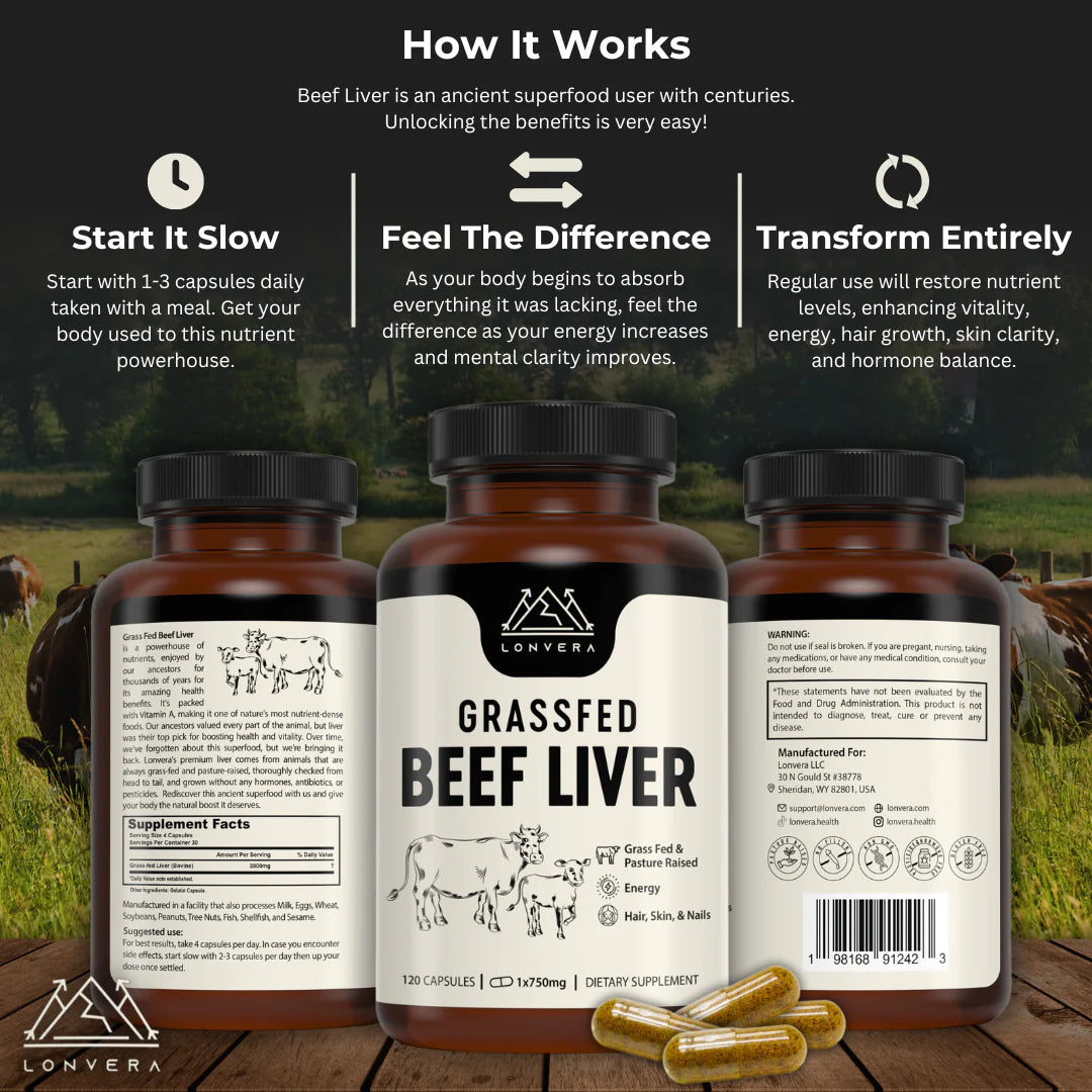 Bonex Grass-Fed Beef Liver Capsules – The Ancient Secret to Cleansing Your Liver & Restoring Peak Health